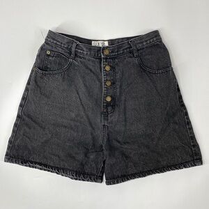 Vintage Corner Stone Black Button Fly Denim Jean Shorts Size 13